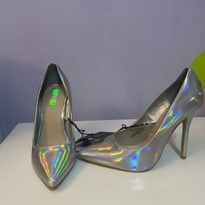 High heels/ stilettos| Color: silver/ holographic